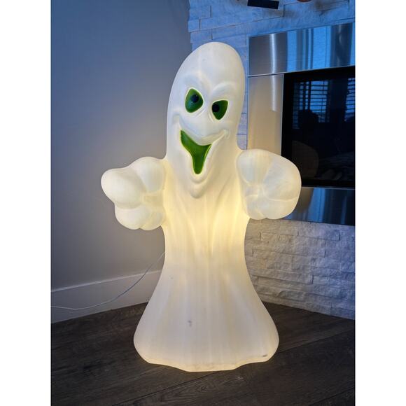 General Foam Plastics Other - Vintage General Foam Plastics Green Eye Ghost Blow Mold Halloween Decor 36"